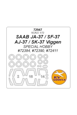 Gereduceerde Prijs Saab JA-37 Viggen + Wheels-maskers (ontworpen voor gebruik met SH72384, SH72390, SH72411) [JA-37, SF-37, AJ-37, SK-37]