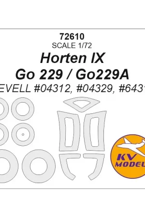 Fabrieksprijs Horten IX / Gotha Go-229 / Go-229A + wielen maskers (ontworpen voor gebruik met REVELL kits RV04312, RV04329, RV64312)