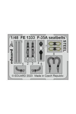 Aanbieding Lockheed-Martin F-35A veiligheidsgordels STAAL 1/48 (ontworpen voor gebruik met Tamiya-kits)