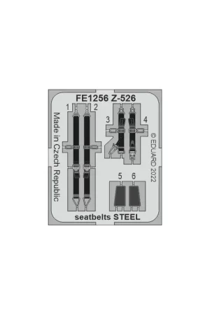Zlin Z-526 veiligheidsgordels STAAL 1/48 (ontworpen voor gebruik met Eduard-kits) Gecertificeerd