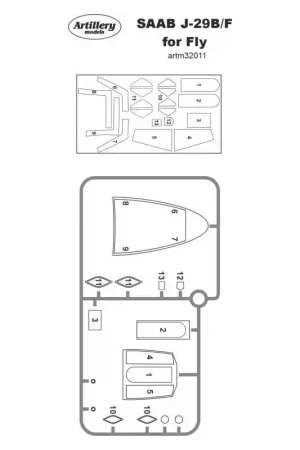 Actieprijs SAAB J-29F/SAAB J-29B-luifel (ontworpen voor gebruik met Fly-kits) Accessoire