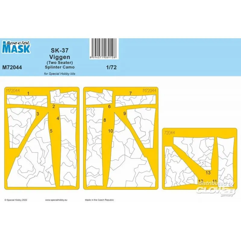 Direct Beschikbaar SK-37 Viggen (Tweezitter) Splinter Camo MASKER Accessoire