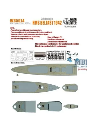 HMS BELFAST 1942 (voorTrumpeter 05334) Lage Kosten