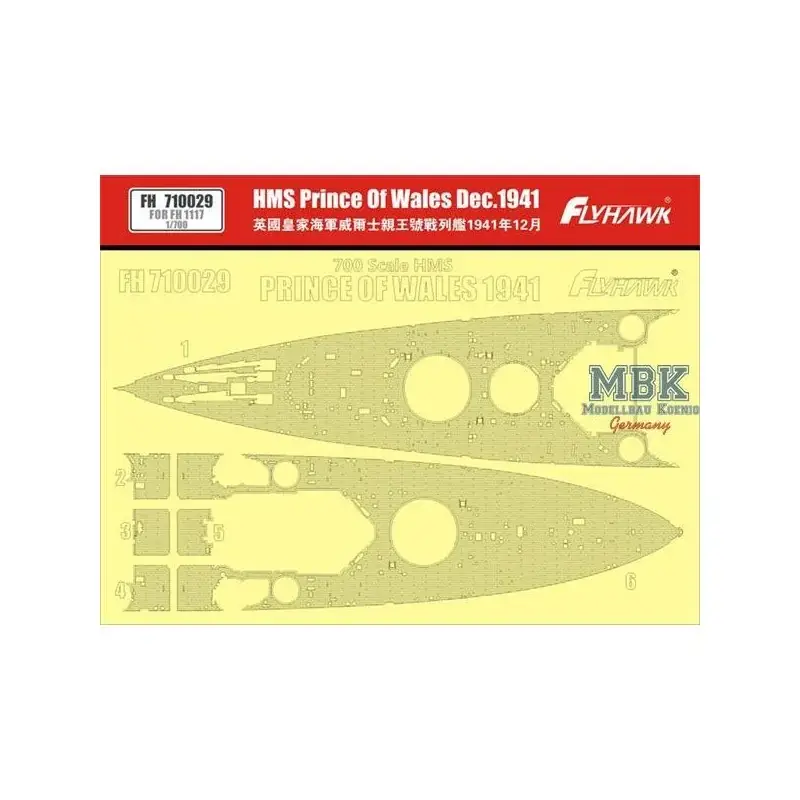 HMS Prince of Wales Houten dek (FH1117) Gratis Retour