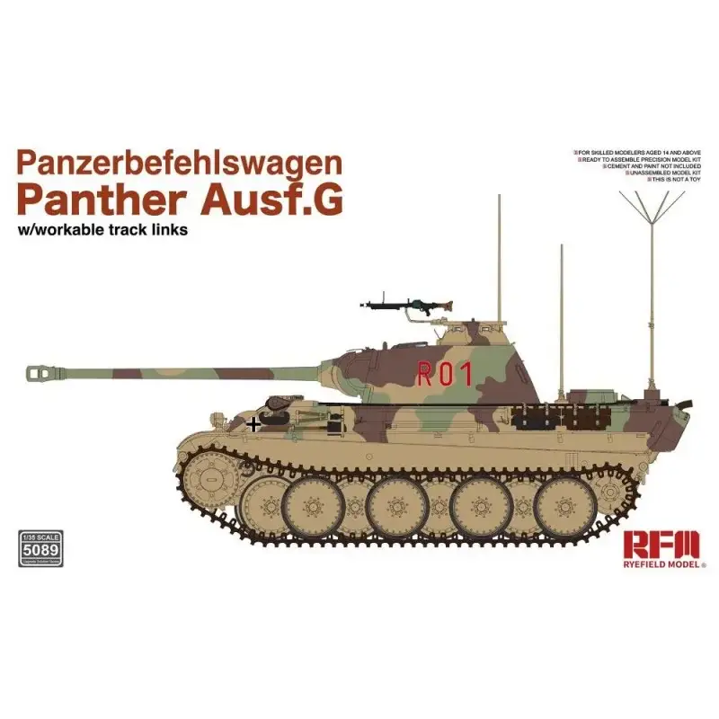 Gereduceerde Prijs ROGGEVELDMODEL: 1/35; Panzerbefehlswagen Panther Ausf.G Schaalmodel