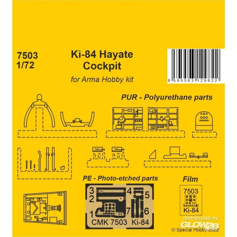 Ki-84 Hayate Cockpit voor Wapen Hobby kits Accessoire Direct Beschikbaar