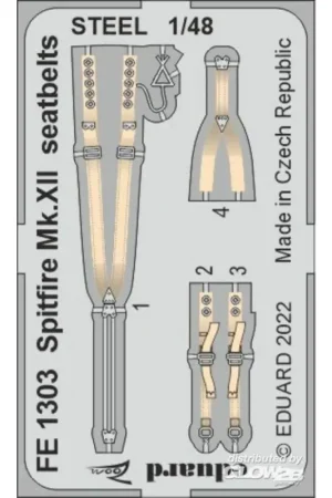 Actieprijs Spitfire Mk.XII veiligheidsgordels STAAL voor AIRFIX