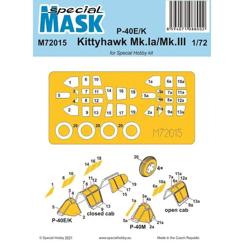 Masker P-40E / K / Kittyhawk Mk.Ia / Mk.III Accessoire Finale Uitverkoop
