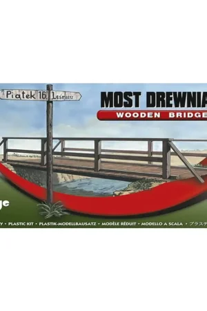 Holzbrücke met Geländer en Wegweiser Korting