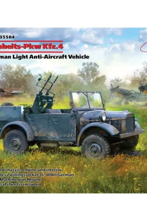 Finale Uitverkoop le.gl.Einheitz-Pkw Kfz.4, WWII German Light Anti-Aircraft Vehicle Schaalmodel