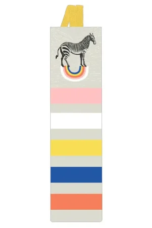 BOOKMARK / ZEBRA LINES 5x17.5cm, met rubberen tape Exclusieve Aanbieding