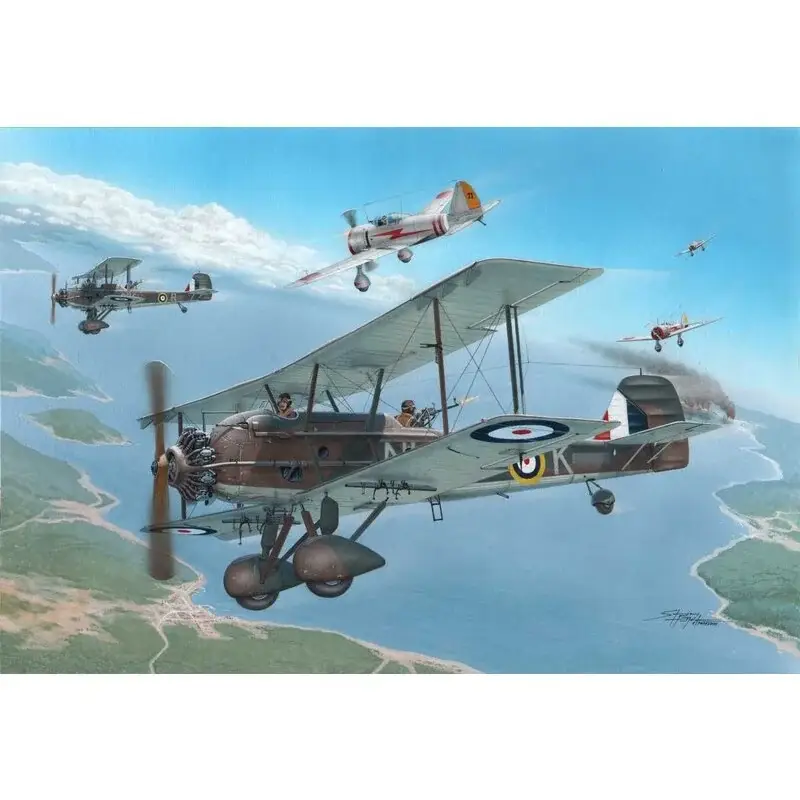 Vickers Vildebeest Mk.III Model van een Brits torpedo / bommenwerper / leger-samenwerkingsvliegtuig.De set bevat: vier styropor Speciale Aanbieding