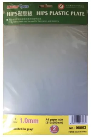 1.0 mm HIPS kunststof plaat A4 (210x300mm) x 2 st Acrylverf Fabrieksprijs