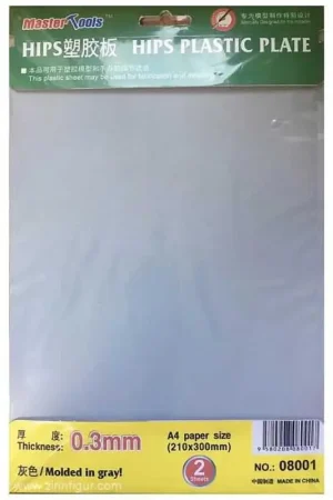 Voordeelprijs 0,3 mm HIPS kunststof plaat A4 (210x300mm) x 2 stuks Acrylverf