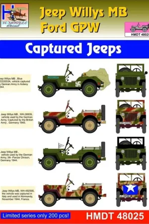 Willys Jeep MB / Ford GPW: Gevangen Jeeps Decal Gratis Retour