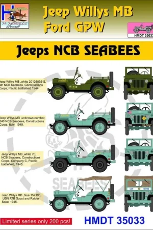 Beperkt Aanbod Willys Jeep MB / Ford GPW: NCB Seabees Decal