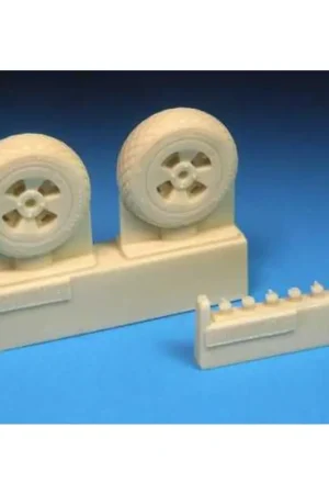Hawker Sea Fury FB.11 Mainwheels - Diamond Tread. Deze set bevat super gedetailleerde harswielen met diamantprofielbanden met pe Tijdelijk Beschikbaar