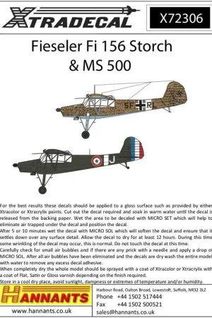 Sticker Fieseler Fi-156C-3 Storch (12) Trop WNr 5837 DJ + PC SS-Obergruppenfuhrer Paul Hauser RLM79 / 68; 5K + ZA steek / KG3 Lage Kosten