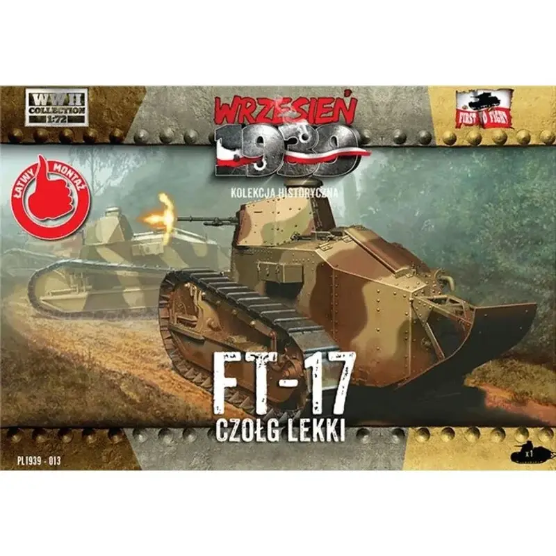 Renault FT-17 lichte tank met achthoekig torentje en een machinegeweer Schaalmodel Premium