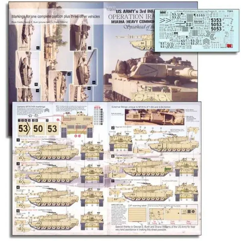 Speciale Aanbieding US ARMY (1-64 Armor, HQ & C Co) M1A1HA's in OIF Decal