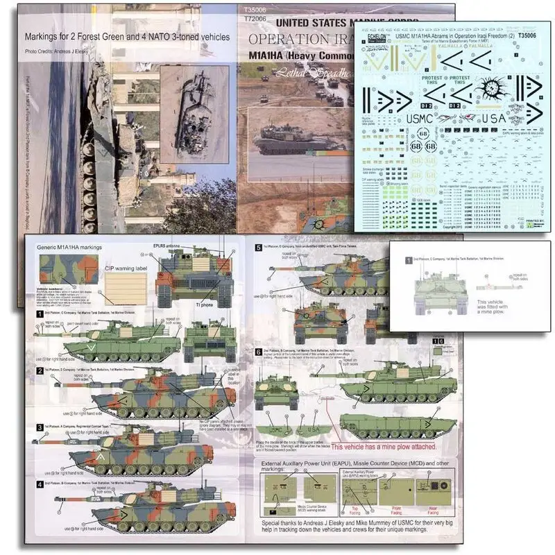 Gereduceerde Prijs USMC M1A1HA Abrams in Operation Iraqi Freedom (deel 2) Decal