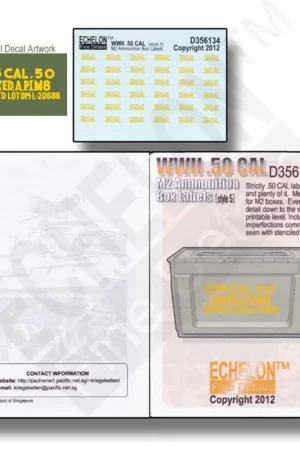 Betaalbaar WO.C.50 CAL-munitieboxlabels (5) Decal