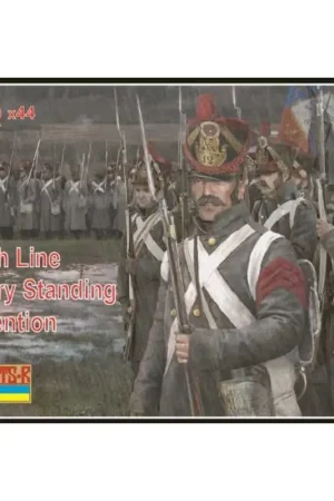 Tijdelijk Beschikbaar Franse linie infanterie staat op attentie Figuren
