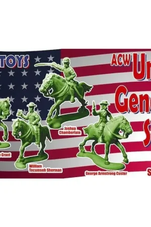 ACW / American Civil War MOUNTED Union General Staff 2 (NO BOX DIT IS POLY BAGGED) Inclusief Joshua Chamberlain, George Armstron Superprijs