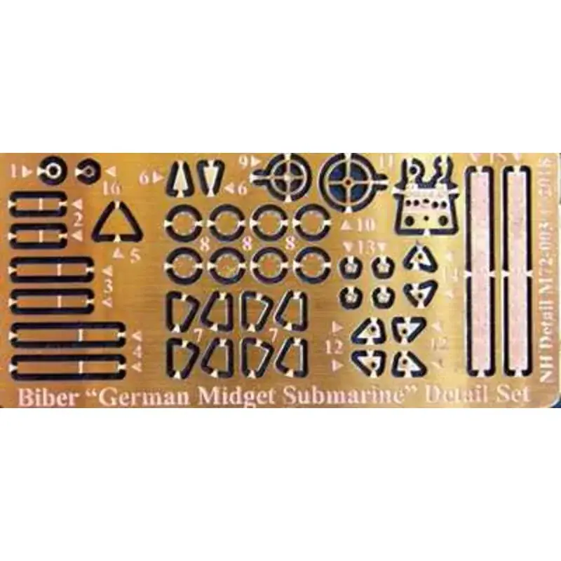 'Biber' Duitse Midget Submarine Detail Set (ontworpen voor gebruik met Special Navy SN72006 kits) Snelle Levering