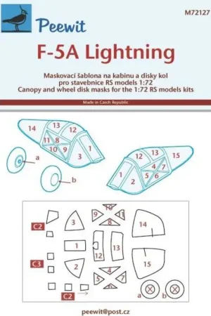 Lockheed F-5A Lightning (designed to be used with RS Models kits) Direct Beschikbaar