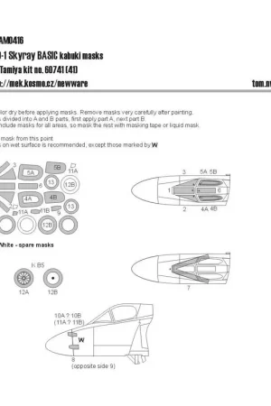 Veilige Betaling Douglas F4D-1 Skyray BASIC kabuki maskeert vliegtuigluifel, wielen, camouflagedetails.(ontworpen om te worden gebruikt met Tamiy