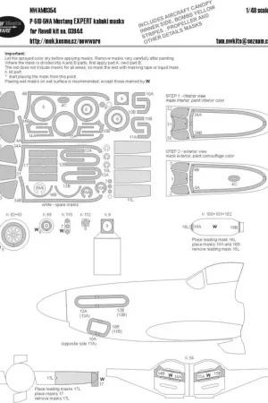 Bestseller Noord-Amerikaanse P-51D-5NA Mustang EXPERT kabuki maskers vliegtuigluifel inclusief binnenzijde maskers, heldere delen, wielen,