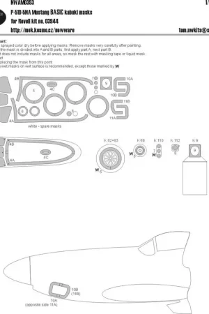 Beperkt Aanbod Noord-Amerikaanse P-51D-5NA Mustang BASIC kabuki-maskers vliegtuigluifel, heldere delen, wielen, propeller, camouflagedetails (o
