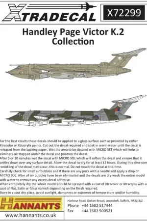 Sticker Handley-Page Victor K.2 (17)Green/Grey camo (5)XL189 57 Sqn RAF Marham 1984;XM715 57 Sqn RAF Marham 1983;XL164 57 Sqn RA Seizoensaanbieding
