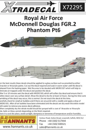 Sticker McDonnell-Douglas FG.1/FGR.2 Phantom Pt.6 (9)FG.1 XT865/U 111 Sqn zapped with Thor's Hammer by Danish AF NATO 1980;FGR.2 Alleen Vandaag