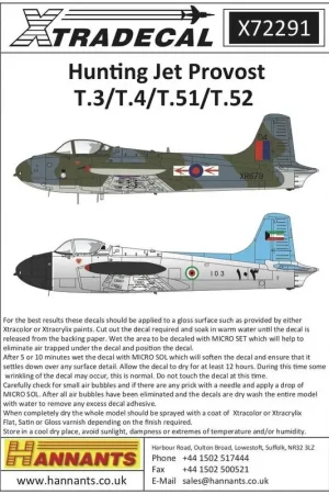 Beste Prijs Sticker Replacing X72250 and revised.BAC Jet Provost T.3/T.3a/T4/ T51/T52 (10)T.3 XN577/45 RAF College Cranwell 1960's Overall S