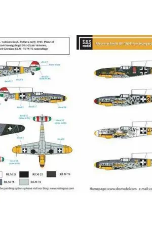 Seizoensaanbieding Sticker Messerschmitt Bf-109F-4 in Hongaarse dienst VOL.II Decal