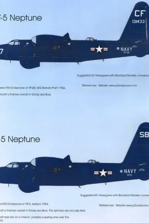 Sticker US Navy Lockheed Neptune P2V-5 Neptune - VP-2 en VP-28 Decal Speciale Aanbieding