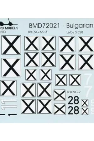 Goedkoop Sticker WWII Bulgarian Air ForceAero MB.200 11 unknown unit BAFLetov S.328 7 unknown unit BAFMesserschmitt Bf-109G-6/R-3 1 Unit