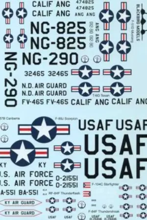 Sticker US Air National Guard Pt: 1North-American AT-6A Texan NG-290 194e FS Californië ANG 1950's / 60's Noord-Amerikaans F-51D Exclusieve Aanbieding