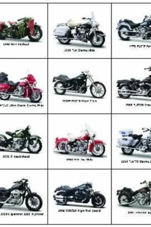 Op = Op Display van 1 stuk: motorfietsen harley davidson Miniatuur