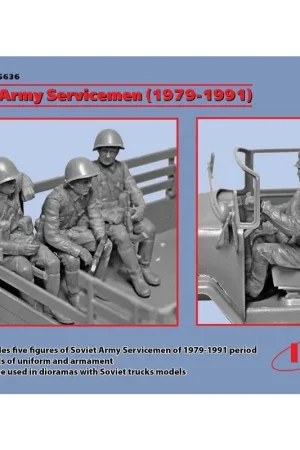 Korting Sovjet-leger Militairen 1979-1991 (5 x Truck Crew Cijfers) bestuurder, voorpassagier en 3 andere passagier cijfers