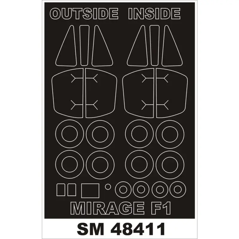 Bestel Nu Dassault Mirage F.1CT / CR Canopy maskers (ontworpen om gebruikt te worden met Kitty Hawk Model kits)