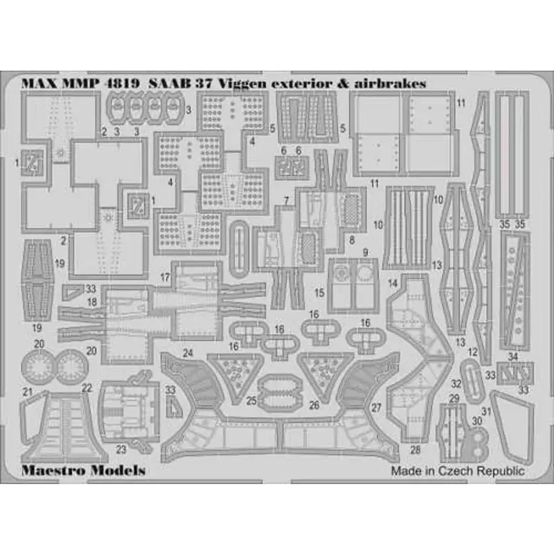 Saab JA-37 Viggen buitenkant & luchtremmen set (ontworpen om gebruikt te worden met Tarangus kits) Rechtstreeks Van De Fabrikant