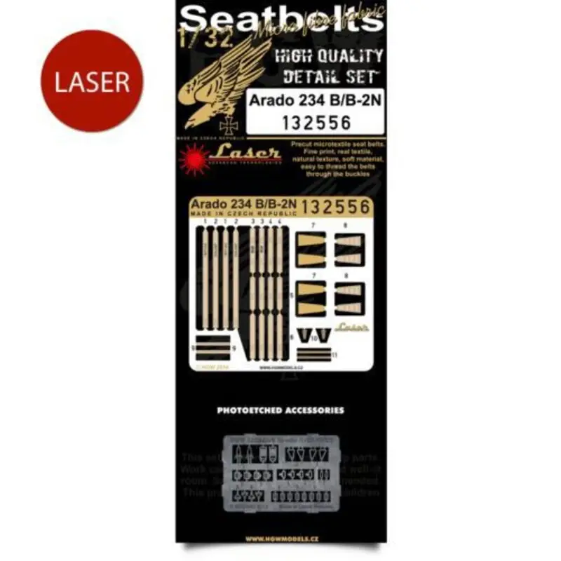Arado Ar 234B & Ar 234B-2N Gordels (ontworpen om gebruikt te worden met Fly kits) Accessoire Favoriet