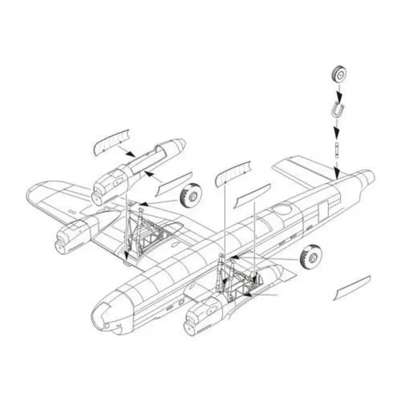 Avro Lancaster BI / III - onderwagen set voor (ontworpen om gebruikt te worden met Airfix kits) Set bestaat uit zeer gedetaillee Hete Deal