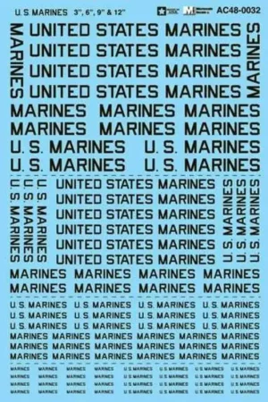 Sticker US Marines Belettering 3 ', 6', 9 ', 12' Decal Populair