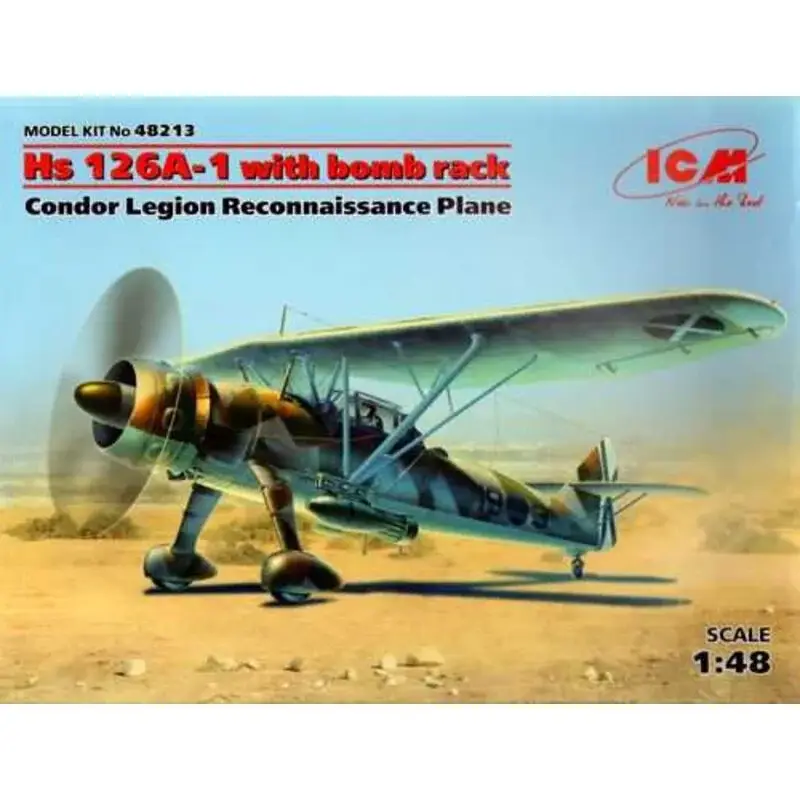 Alleen Vandaag Henschel Hs 126A-1 met bom rack, Condor Legioen verkenningsvliegtuig Schaalmodel