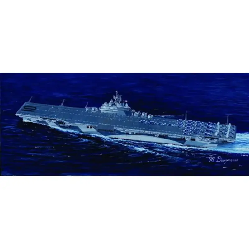Koop Vandaag USS Yorktown CV-10 aircraft carrier. with lower hull upper hul waterline plate and vacform sea water base
