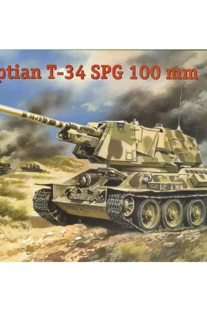 1/72 T34 Egyptian 100mm Self-Propelled Gun Tank Schaalmodel Goedkoop